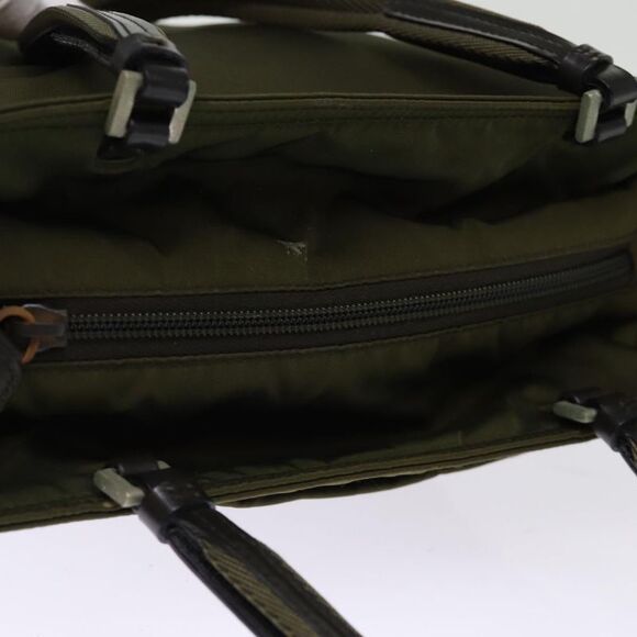 Pre Loved prada  Hand Bag Nylon Khaki Auth 75996 Women Handbags - Picture 6 of 8